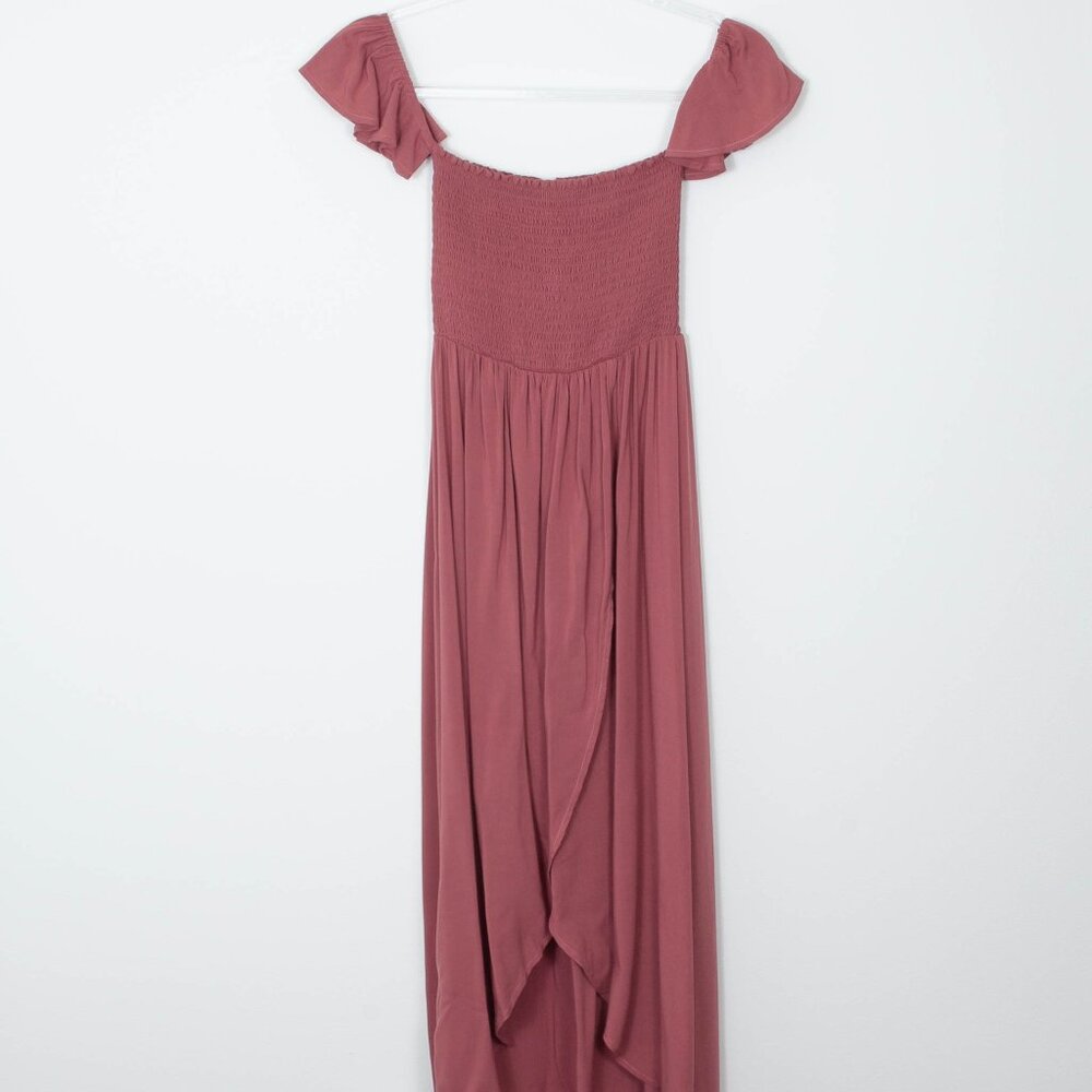 L*Space Smocked Off Shoulder High Low Maxi Dress Womens Size Small